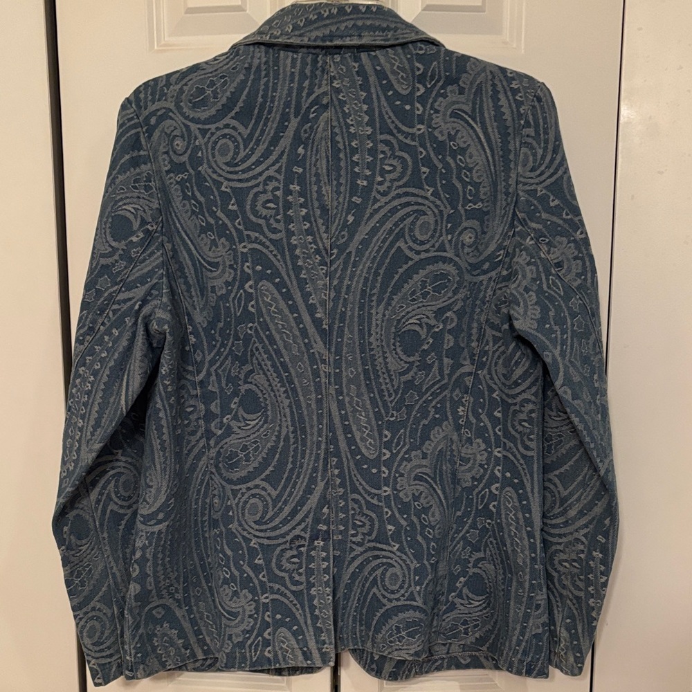 Solitaire Denim Blue Paisley Blazer - Picture 7 of 8